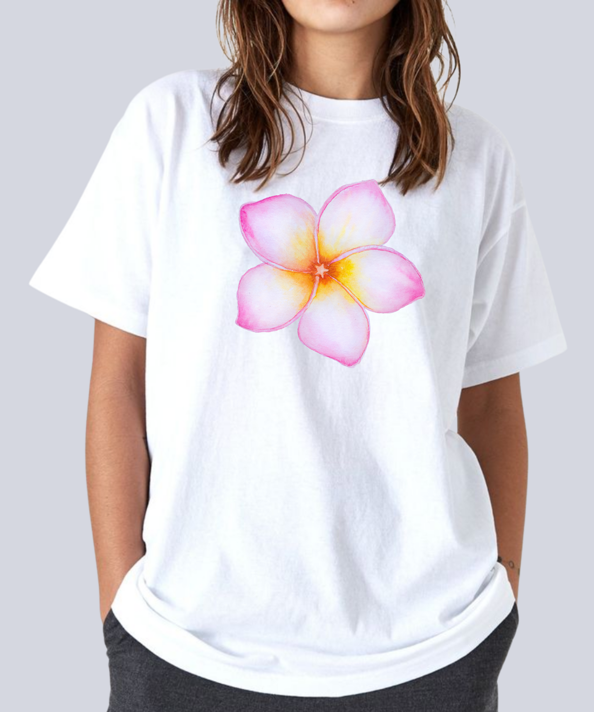 "Pink Plumeria Flower" T-Shirt